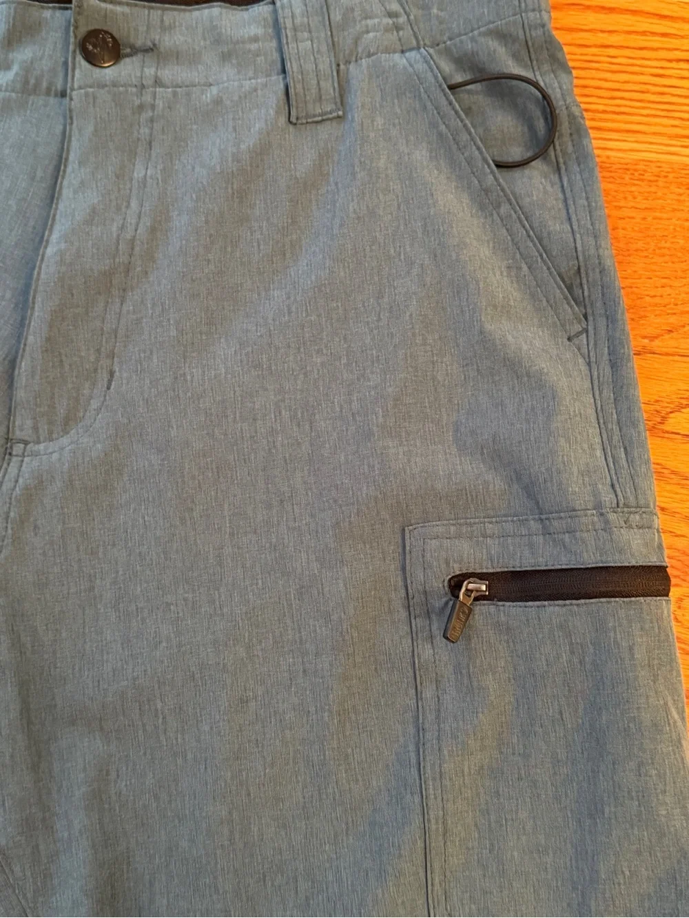 Trunks Brand Men's Blue Hybrid Cargo Shorts with Zip Pocket Inseam 9